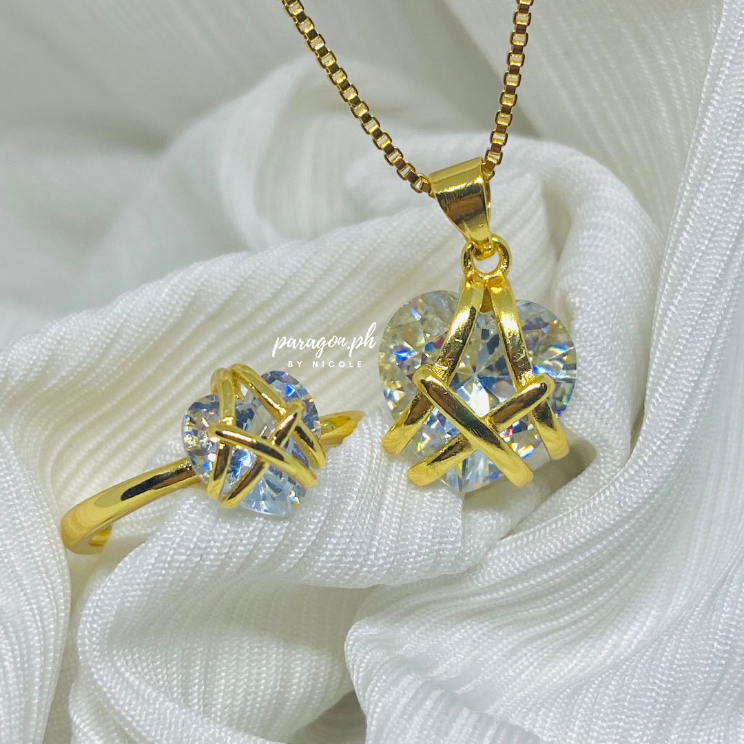Barbie Diamond Castle Inspired Jewelry, Necklace, Crystal Heart Earrings,  Ring | Crystal heart earrings, Crystal heart necklace, Heart earrings